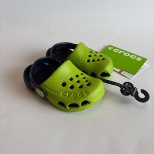 CROCS Infant C4 Green Navy Clogs‎